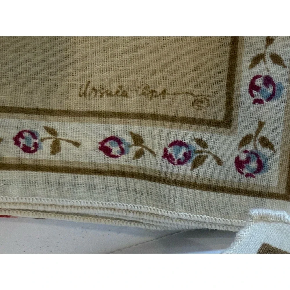 Vintage Fallani Cohn 6 Napkins Multicolor Floral Cottage Farm Artist Signed 17
